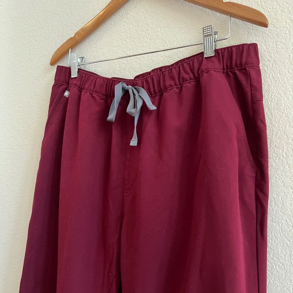 Figs‎ Tansen Jogger Scrub Pants Size XL Burgundy Maroon